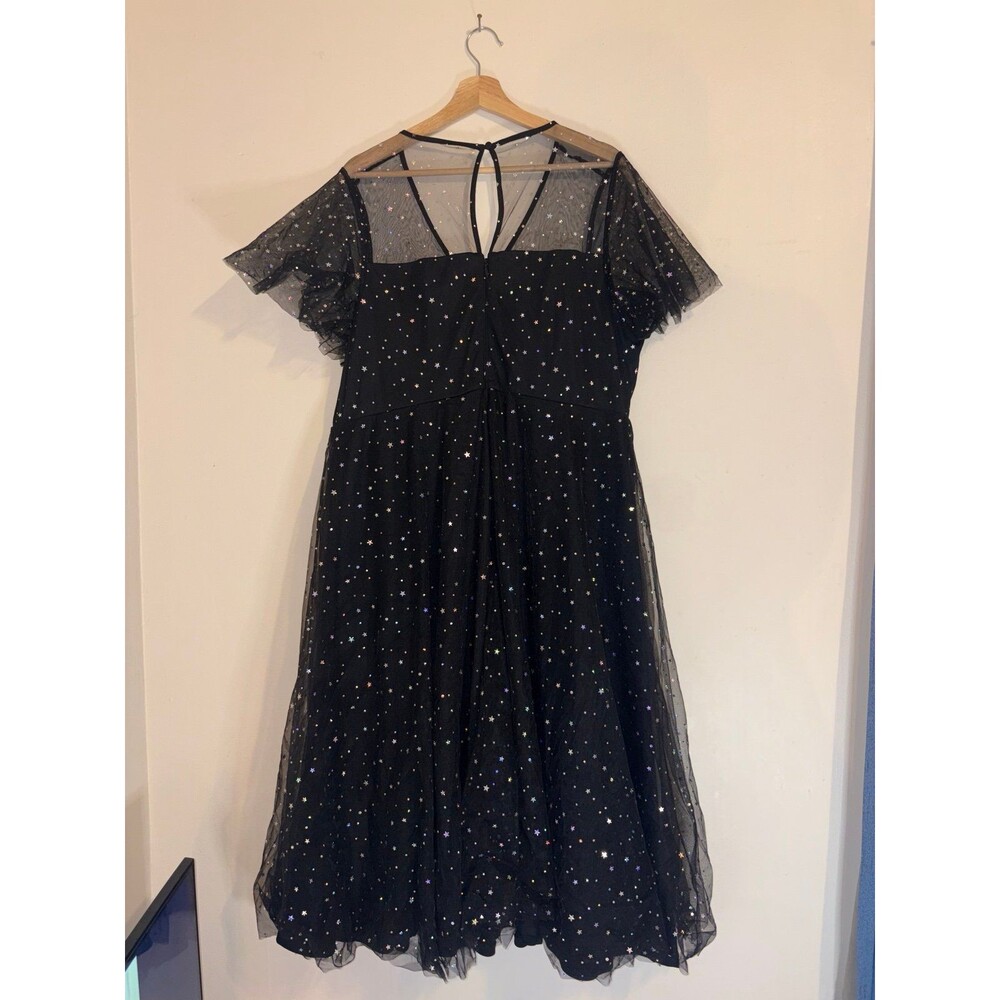Gorgeous Sparkly Black Celestial Star Torrid Dress - Size 20 (2XL) - Picture 3 of 5